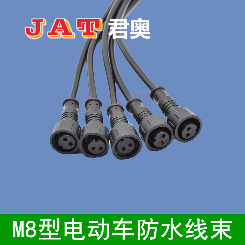 M8型二芯防水線束插頭線
